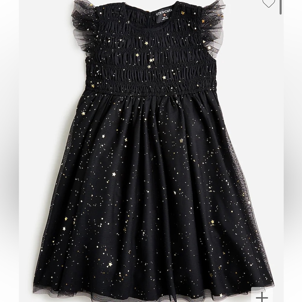 -Crew Cuts Star Flutter Dress with metallic foil